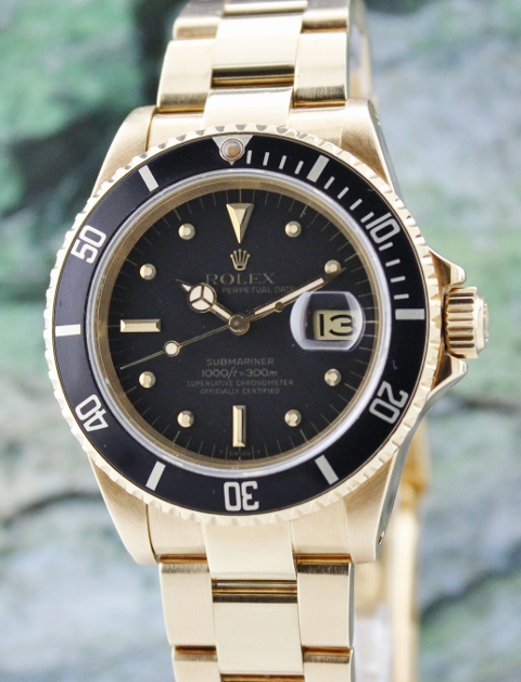 (image for) ROLEX 18K Y/G OYSTER PERPETUAL DATE / BLACK SUBMARINER / 16808